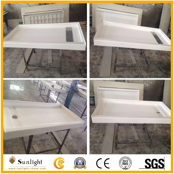 60X36X3 Center Drain Cultured Marble Shower Pan, Shower Base for Us Hotel