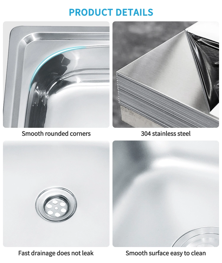 Ls-7843 201/304 Silver Bathroom Sink Stainless Steel Handmade Kitchen Sink