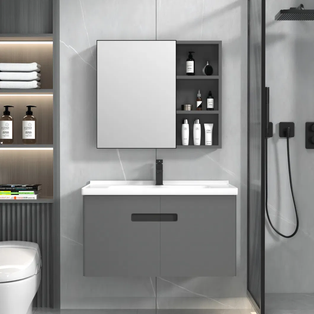 Small Unit Sanitary Ware Bathroom Vanity Ceramic Basin Storage Wall Mounted Cabinet Furniture