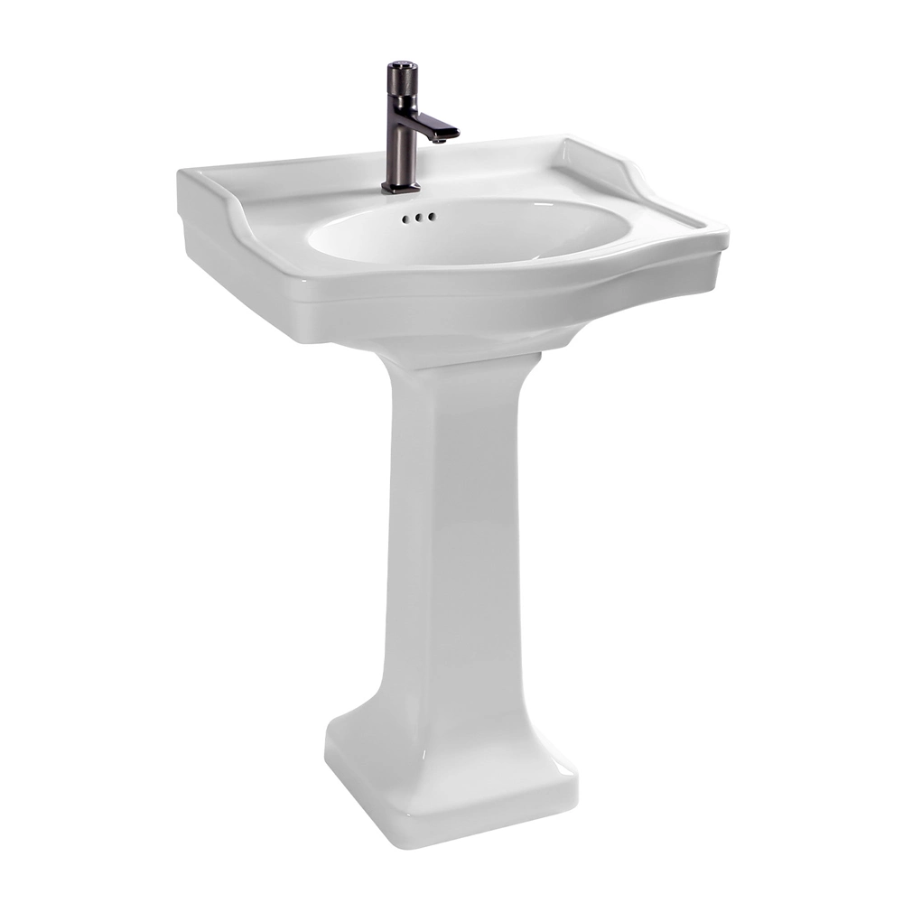 Ceramic Wash Basin and Pedestal Lavatory Freestanding Washbasin Cupc Sink Bathroom Sink with Pedestal Sink