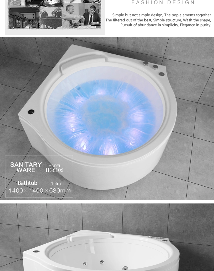 Bathtub Free Standing Large Round Jet Whirlpool Bathtubs