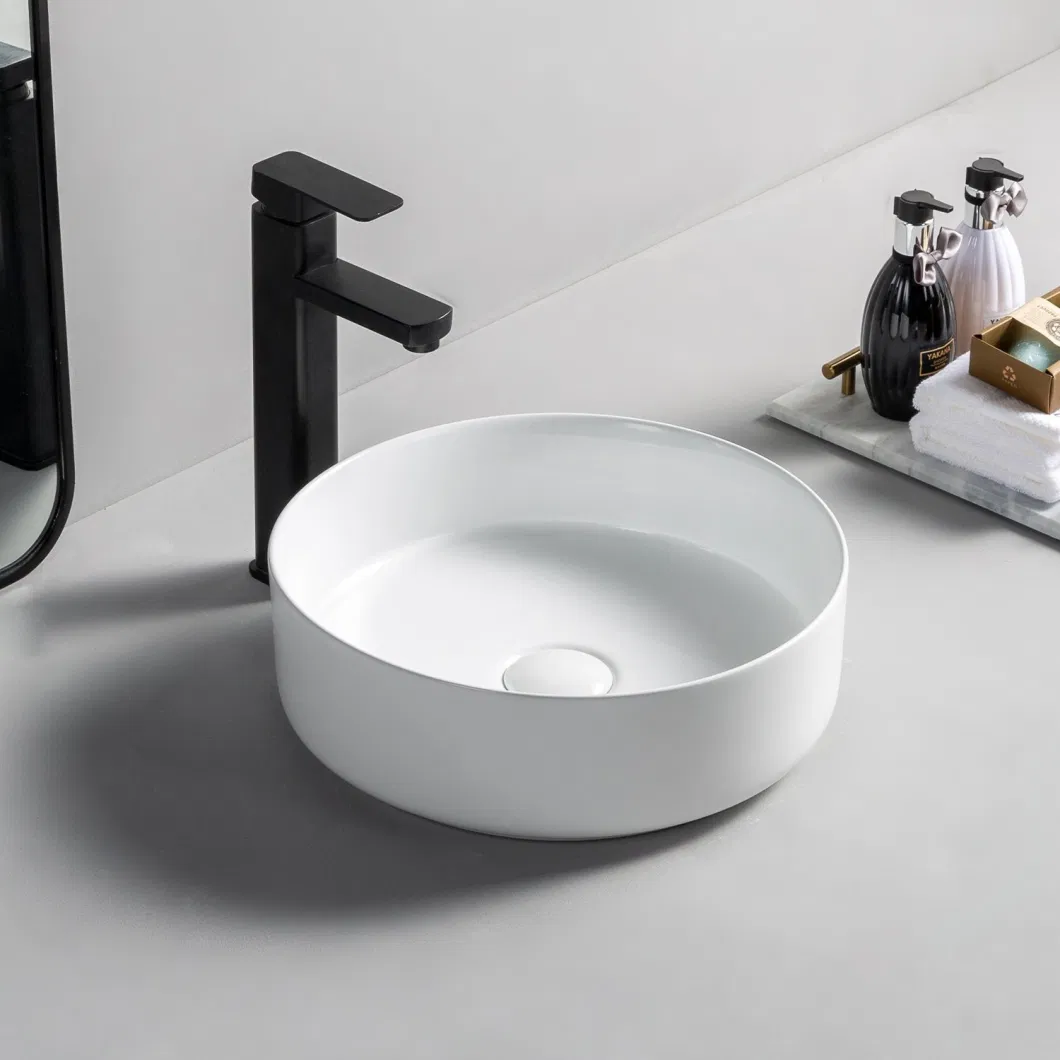 Chaozhou Fancy Round Ceramic Wash Basin Sink Lavabo Customized Bathroom Hand Wash Bowl Price Countertop Bathroom Sink