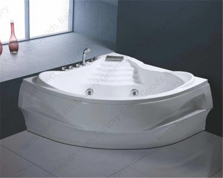 CE Acrylic Corner Shower Design Modern Toilet Bath Tub Two Person Massage Whirlpool Bathtubs with a Sit