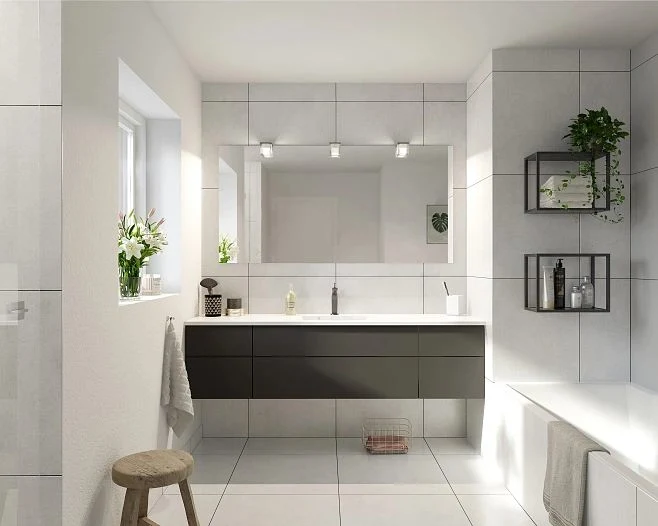 Soft Close Drak Grey Drawer Design Bathroom Vanity Cabinet