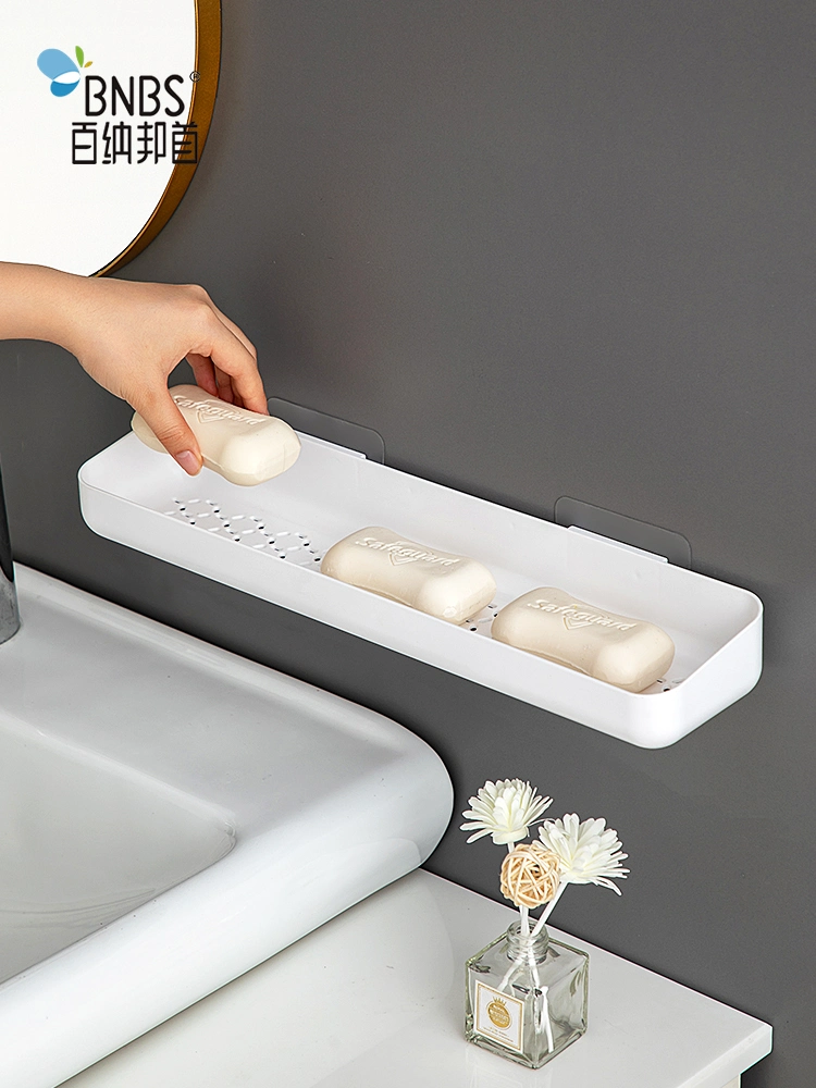 Soap Dish Wall Mount Bathroom Accessories Multifunctional Soap Tray with Drainable Drain