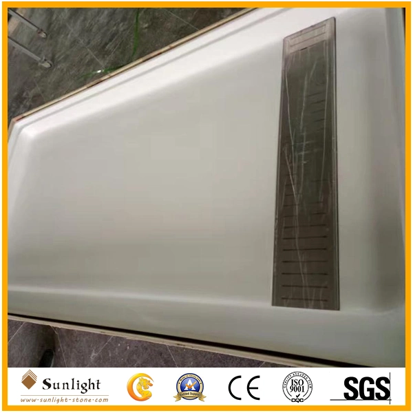 Customize Solid Surface Non-Slip Cultured Marble/SMC Shower Panel SMC Shower Pan/Shower Base/Shower Tray for Hotel Bathroom