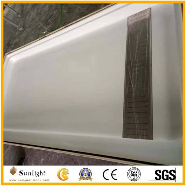 USA Hotel Hot Sale Cultured Marble Rectangle Square Shower Base