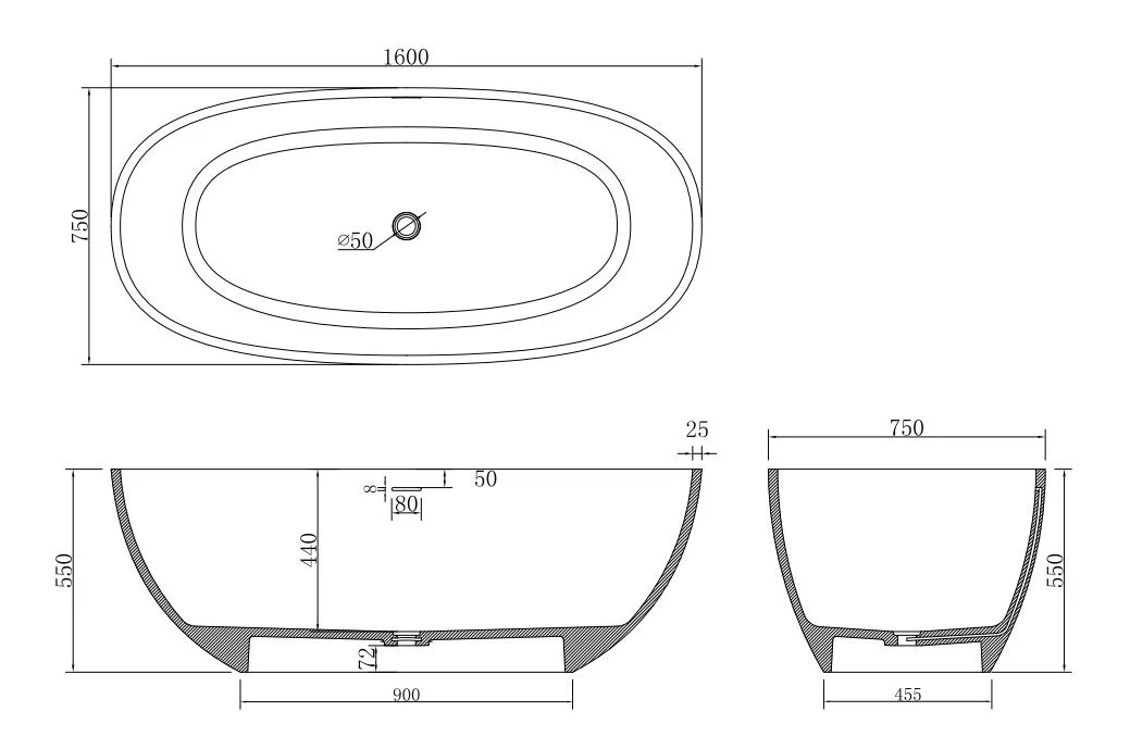 Hot Sell on European Bathtub, Luxury Freestanding Bath