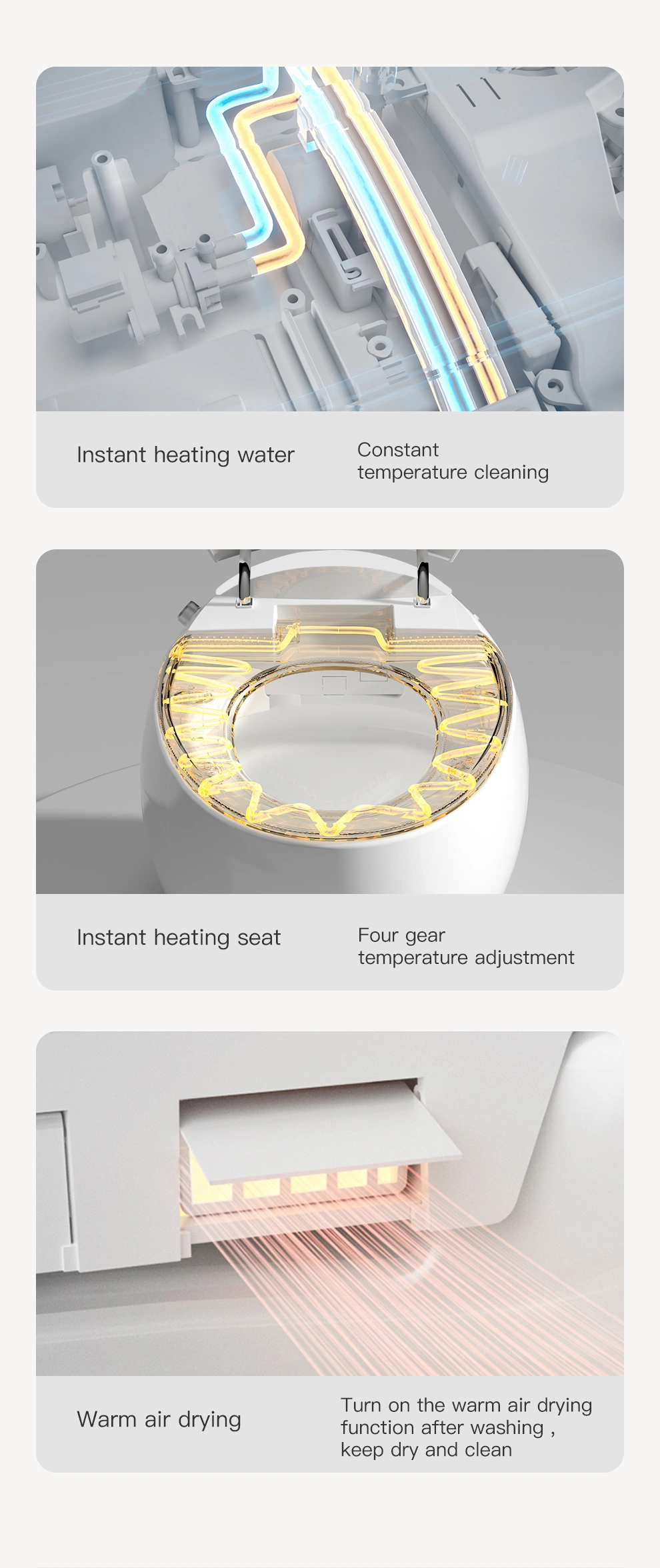 2023 Luxury Ceramic Sanitary Ware Bathroom Smart Toilet Ceramic Siphon Floor Mounted Smart Toilet