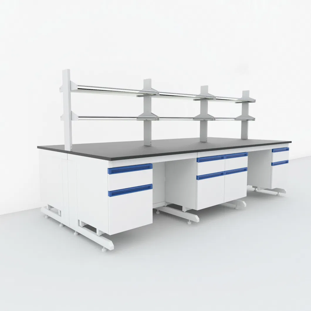 Metal Suspended Cabinet with Metal Frame Lab Sink Bench and Water Baffle Moisture-Proof/Moisture Resistance