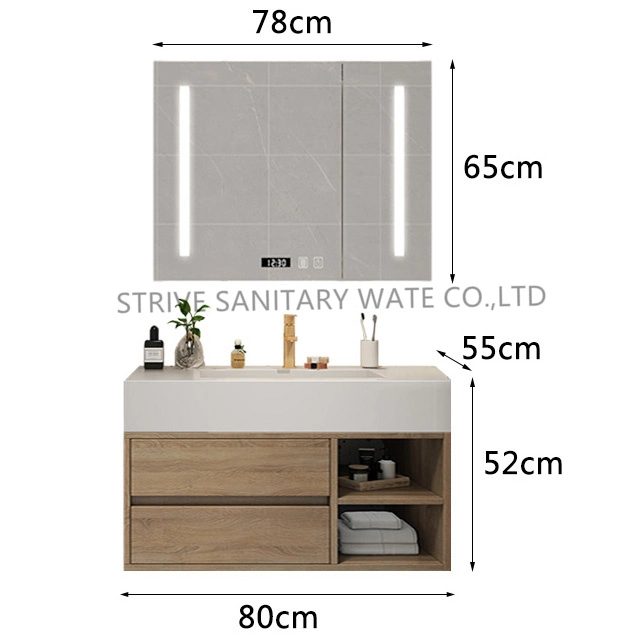 Customized Modern Wall Vanity Cabinets Wood Melamine Bathroom Vanity