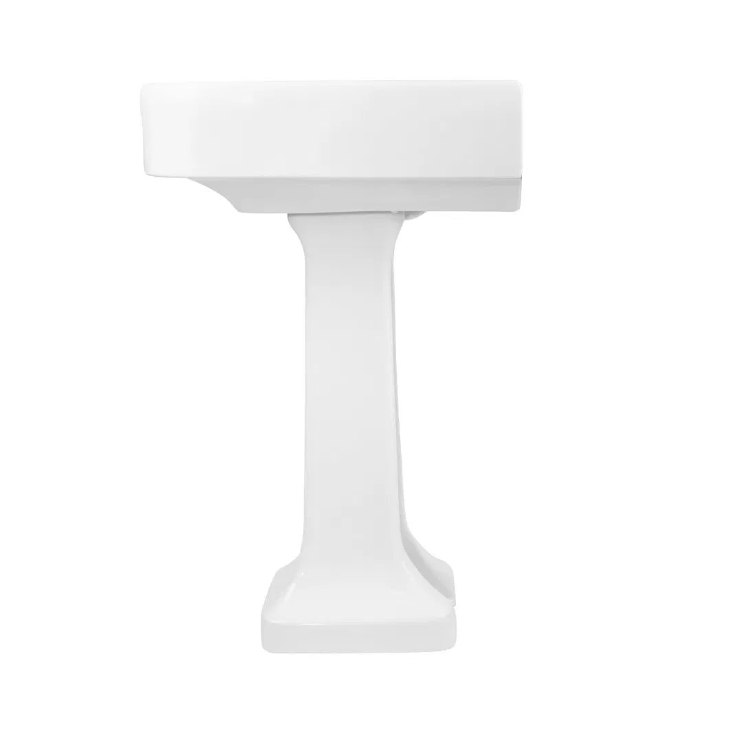 Upc Certified Bathroom Sanitary Ware Vintage Style White Ceramic Porcelain Victorian Style Overflow Classic Design Freestanding Pedestal Furniture