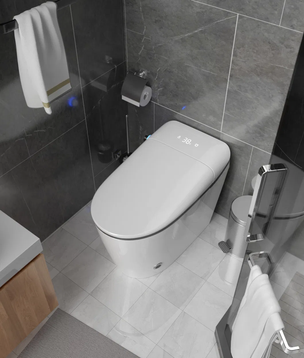 Intelligent Toilet Foot Automatic Sensor Electronic Flush Smart Toilet with Bidet