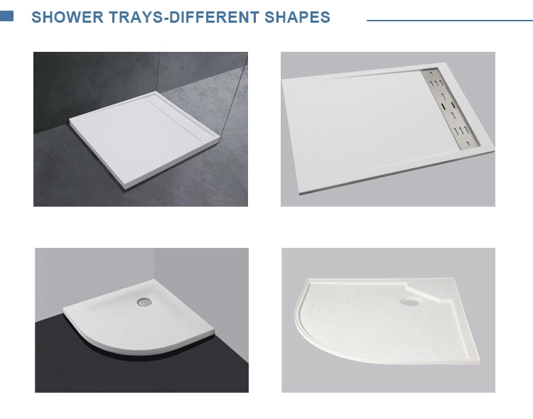 New Arrival Artificial Stone Pure White Shower Base Trays for Hotel Project