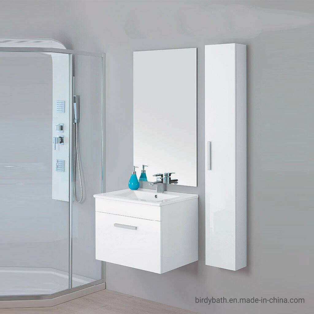 Bathroom Cabinet Composition Suspended 60 Washbasin White Wall Mirror