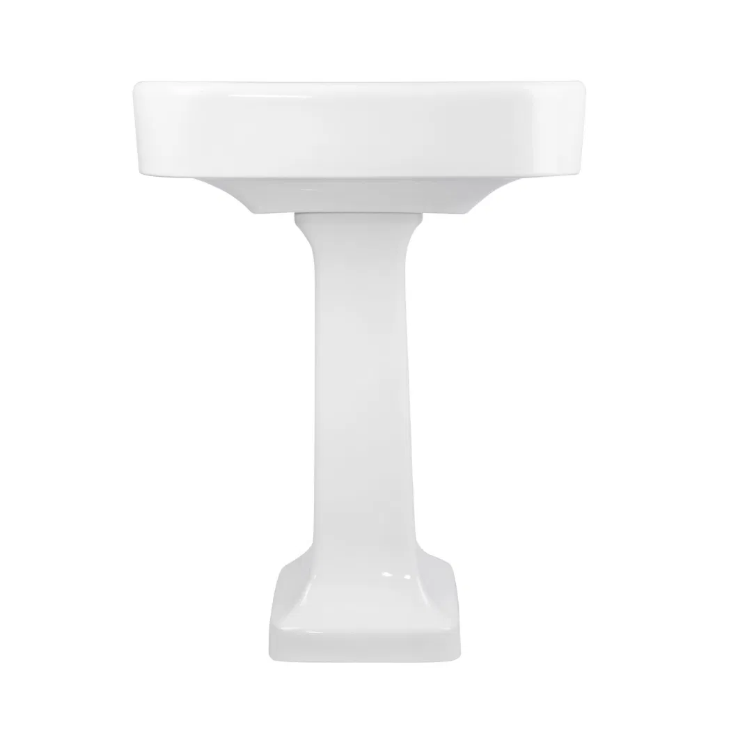 Upc Certified Bathroom Sanitary Ware Vintage Style White Ceramic Porcelain Victorian Style Overflow Classic Design Freestanding Pedestal Furniture