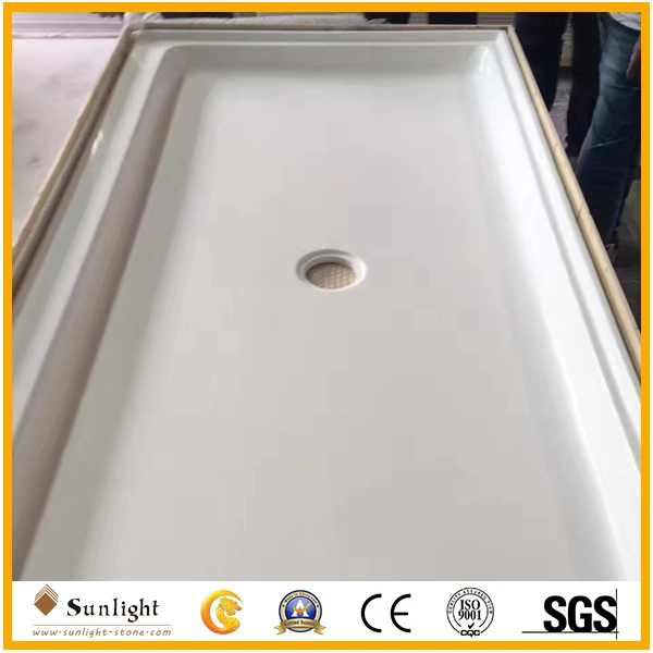 60X36X3 Center Drain Cultured Marble Shower Pan, Shower Base for Us Hotel