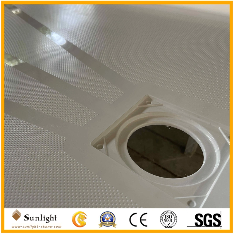 Rectangular White SMC Shower Tray Base Long with Stone Surface Finish