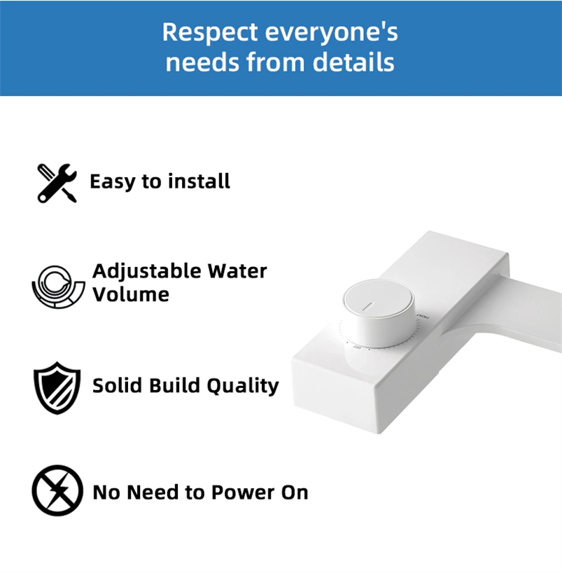 New Minimalist Bidet Toilet - Smart Non-Electric Shattaf Bidet with Vertical Spray, Butt/Feminine Cleaning Bathroom Women Washing Bidet Attachment