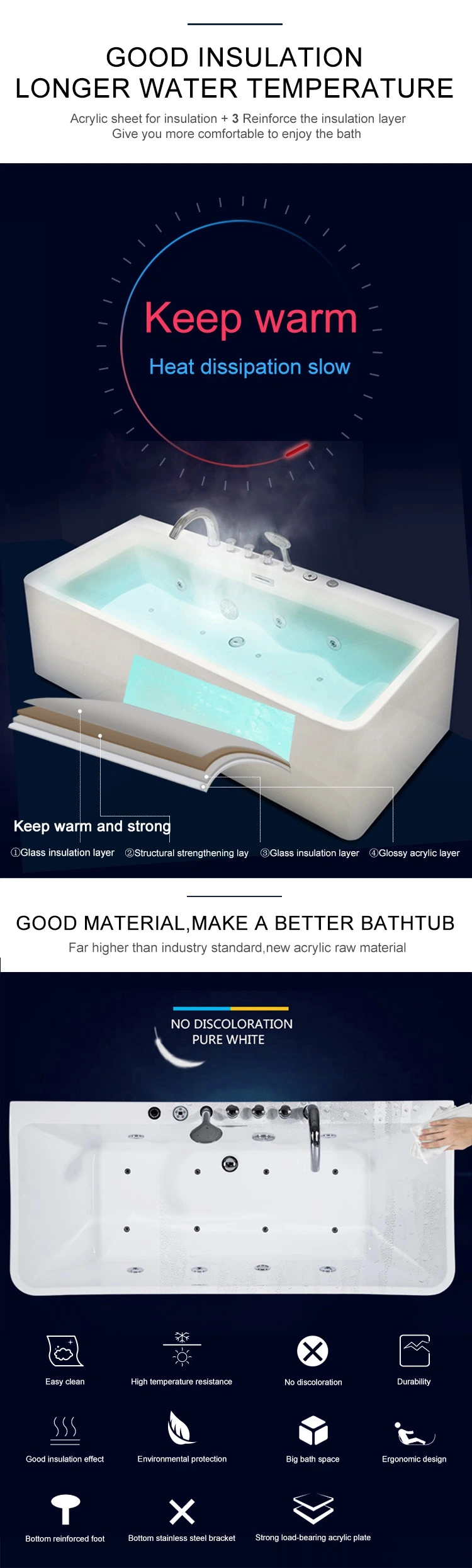 Kohler OEM Waltmal Freestanding Bathtub with Massage Jet