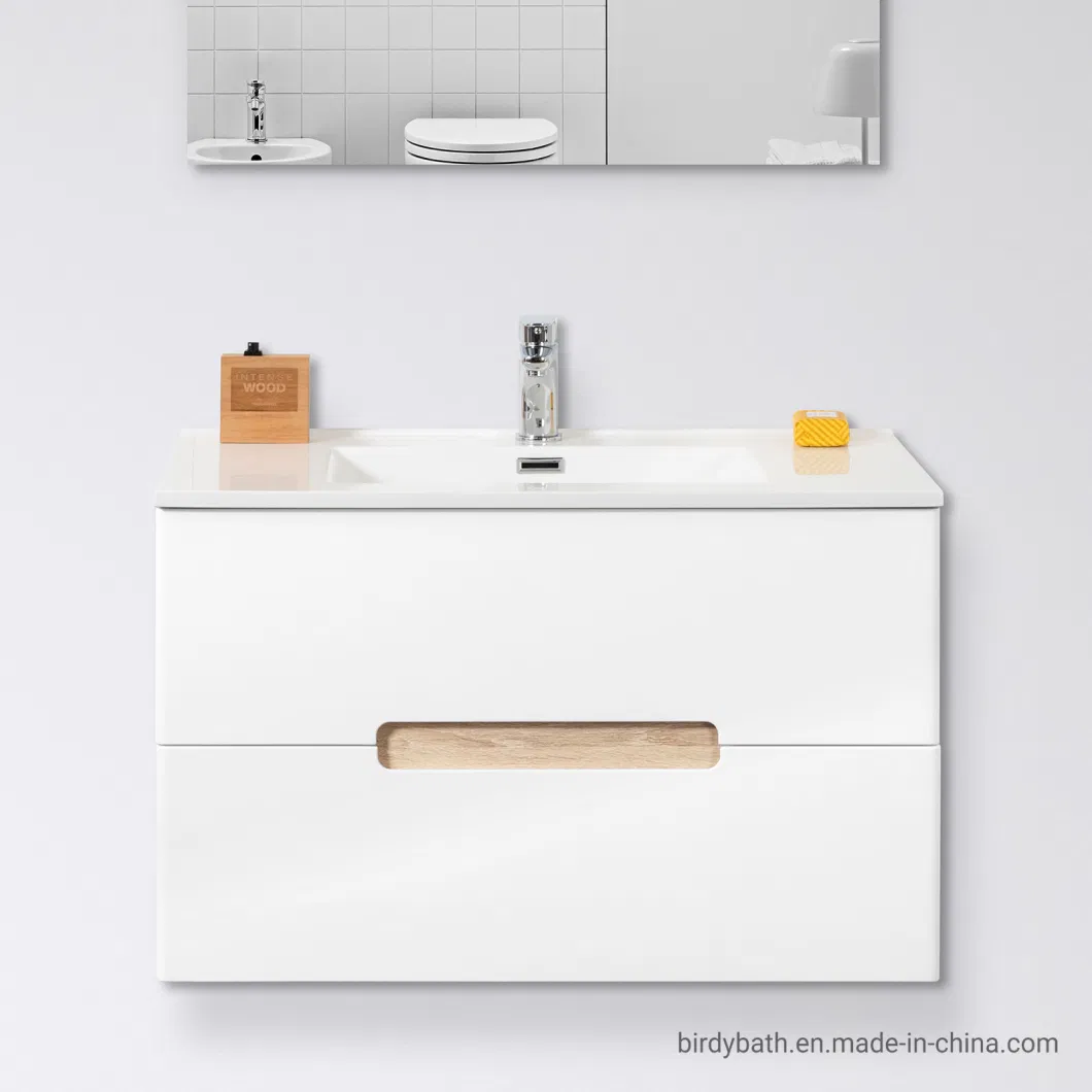 Suspended Modern White 80cm Drawers Design Bathroom Cabinet