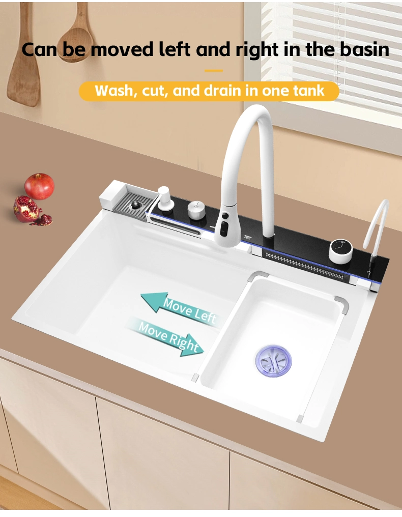 White Whale Fly Rain Dragon Head Kitchen Sink Stainless Steel Smart Kitchen Sink
