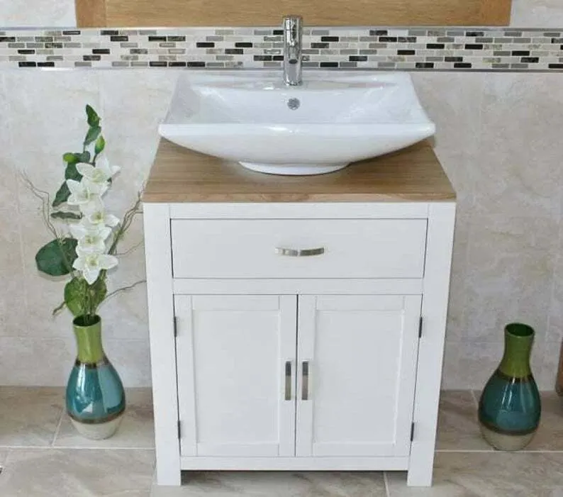 Bathroom Furniture White Painted Vanity Cabinet Cupboard Storage Unit
