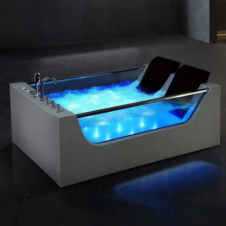 Massage Bath SPA Acrylic Big Bathtub Hotel LED Jet 2 Person Bath Outdoor Hot Tub