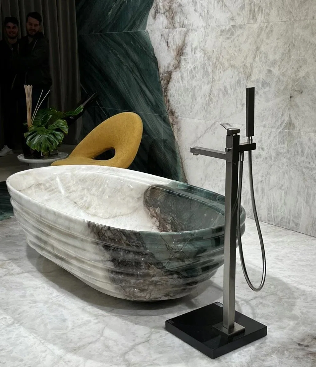 Natural Stone Granite Marble Bathroom Corner Bath Shower Base for Project