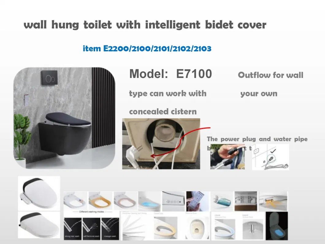 Elongated Smart Bidet Toilet Seat