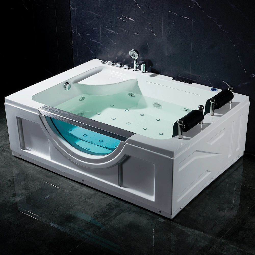 Factory Wholesale Apartment Two-Person Whirlpool Massage Bathtub Air Jet Corner Bathtub for Sale