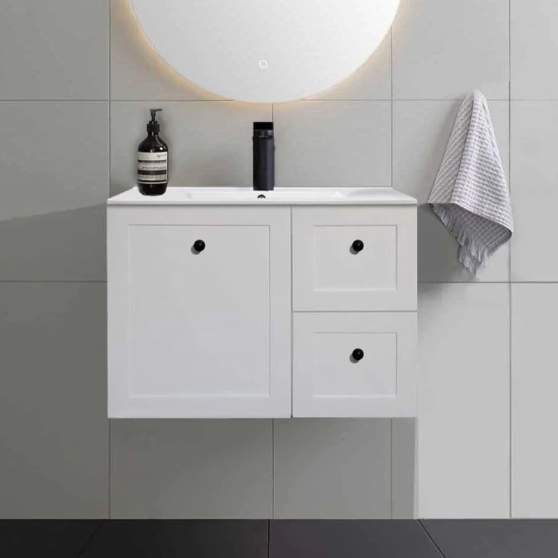 Bathroom Shaker Style Right Drawers Wall Hung Mounted Vanity Cabinets 750mm