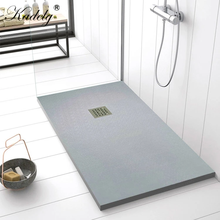 Modern Style Bath Anti-Slip White Rectangle Shower Base Pan Long Artificial Stone Resin Shower Tray