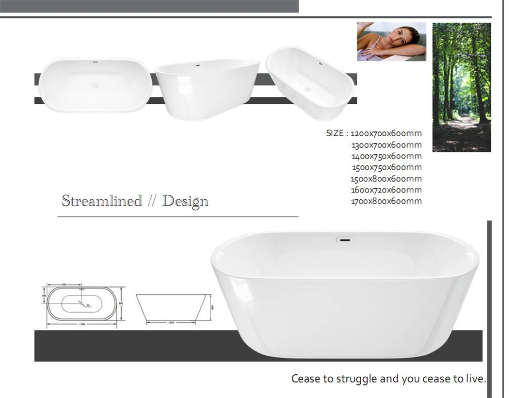 Bath Tubs Modern Design Oval Freestanding SPA Hot Tub