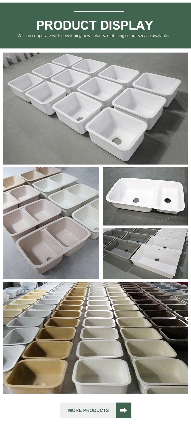 Solid Surface Composite Stone Acrylic Resin Quartz Kitchen Resin Basin Sinks