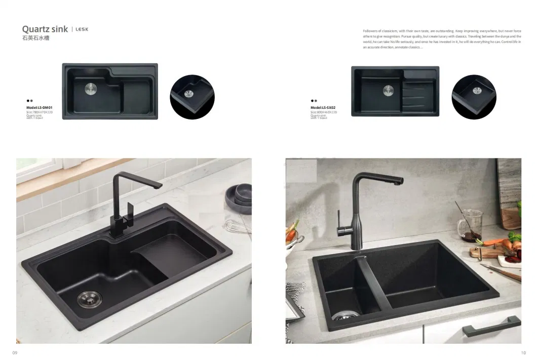 Kitchenware Quartz Sink Basin Countertop Vessel Sink