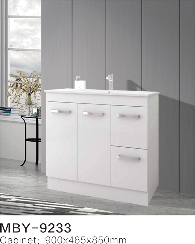 Freestanding MDF Lacquer Painting Water Resistant New Bathroom Cabinet with Mirror