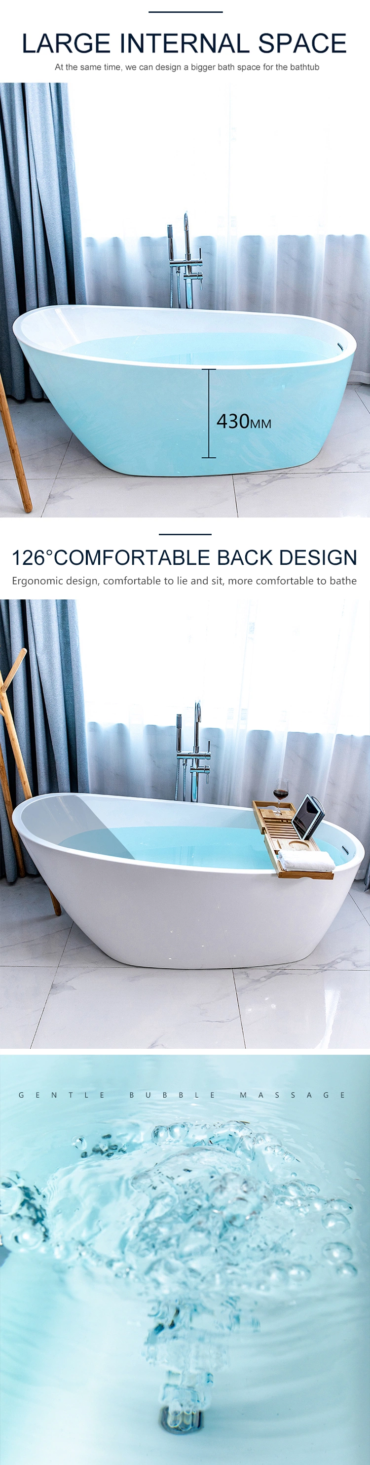 Simple Design Cheap Acrylic Bathtub Modern Bath Tubs Freestanding Hot Tubs