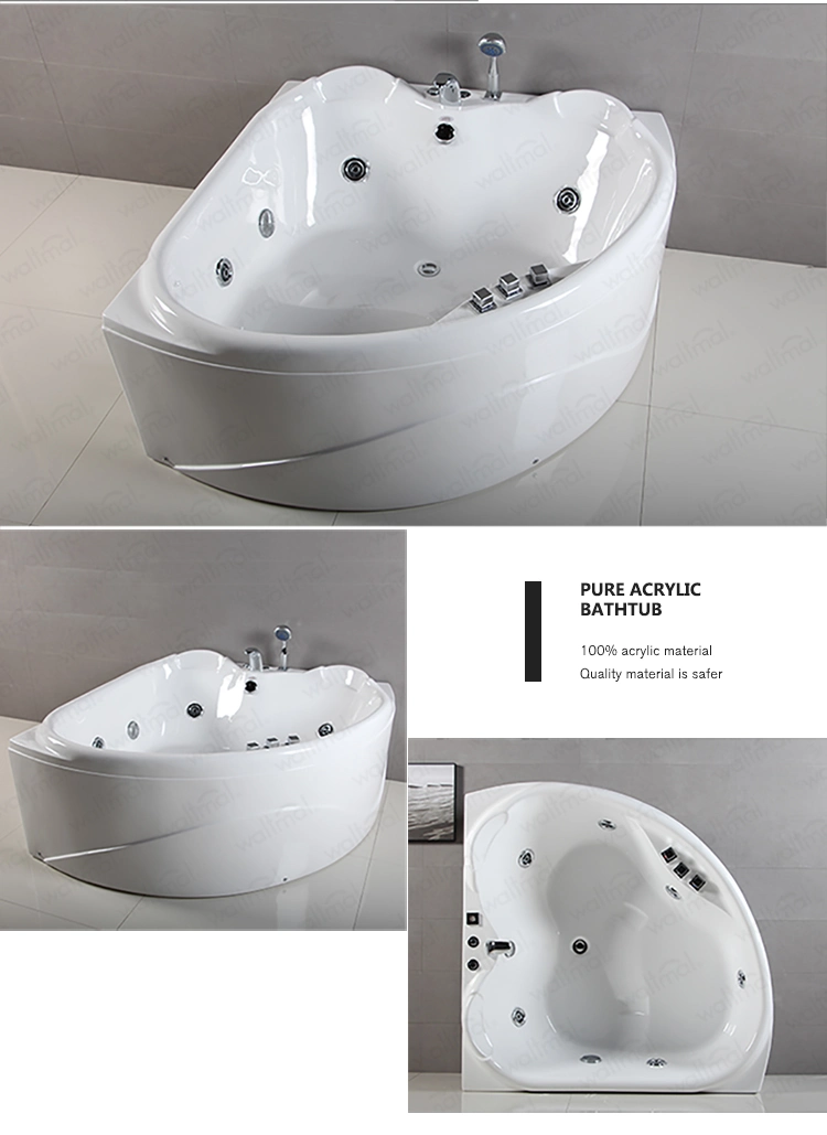 Fashion Popular Corner Whirlpool Jets Masssage Bathtub