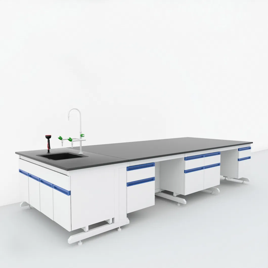 Metal Suspended Cabinet with Metal Frame Lab Sink Bench and Water Baffle Moisture-Proof/Moisture Resistance