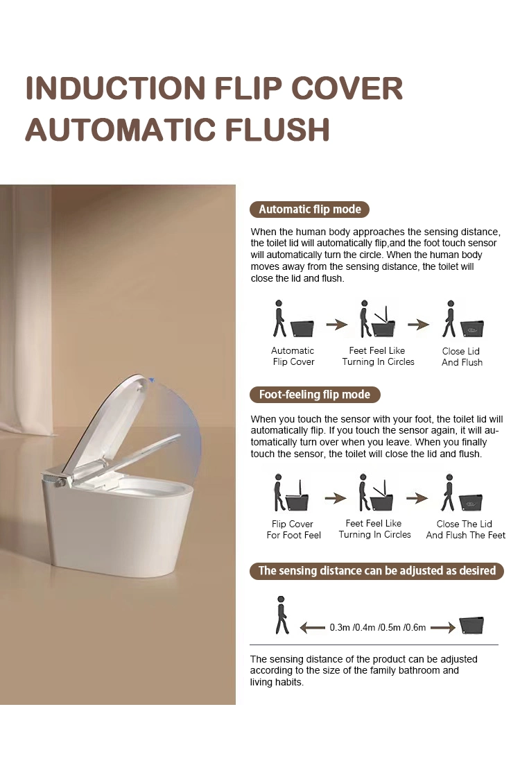 Modern Automatic Sensor Flush Toilet Intelligent Sanitary Ware White Ceramic Smart Toilet
