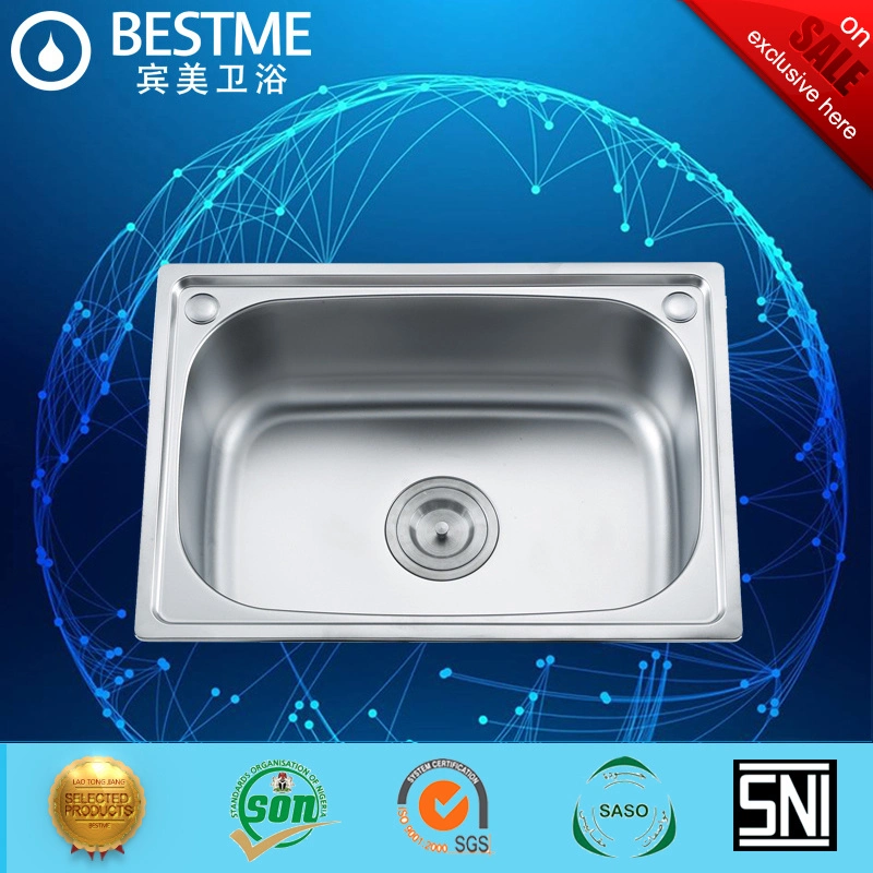 Kitchen Stainless Steel Single Bowl Sink Wash Basin (BS-329-201P)