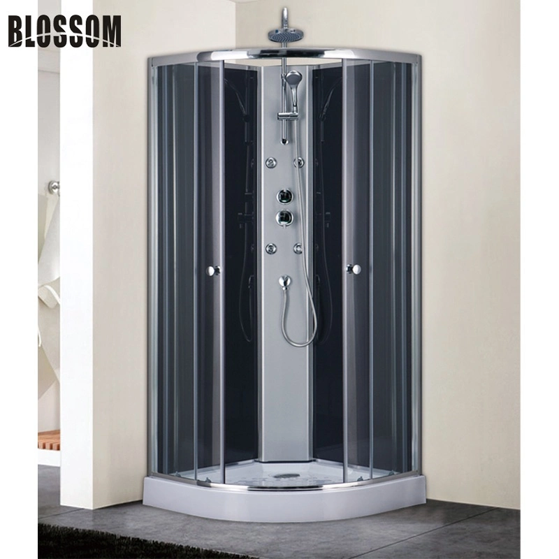 Bathroom Freestanding Simple Shower Room Cabinet with Grey Tempered Glass