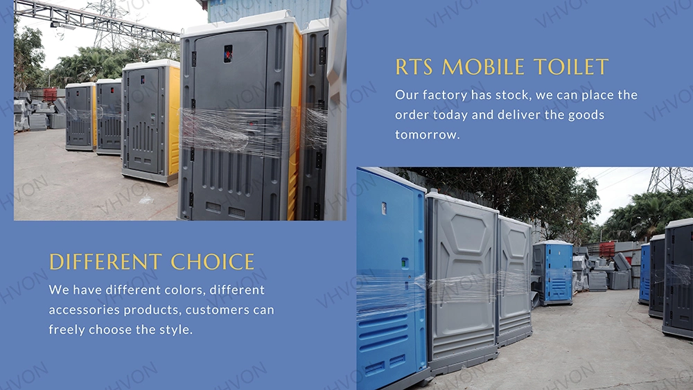 HDPE Public Mobile Toilet Low Cost Outdoor Directly Drained Portable Lavatory Easy to Clean Plastic Bathroom