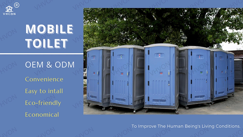 HDPE Public Mobile Toilet Low Cost Outdoor Directly Drained Portable Lavatory Easy to Clean Plastic Bathroom
