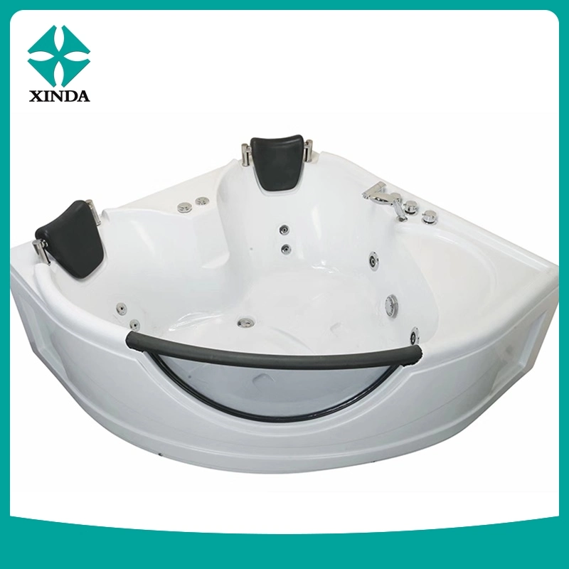 Square White Acrylic Sanitary Whirlpool Massage Bathtub