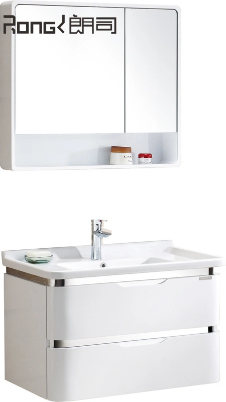 Grey Modern Contracted Floor Style Bathroom Cabinet with Mirror