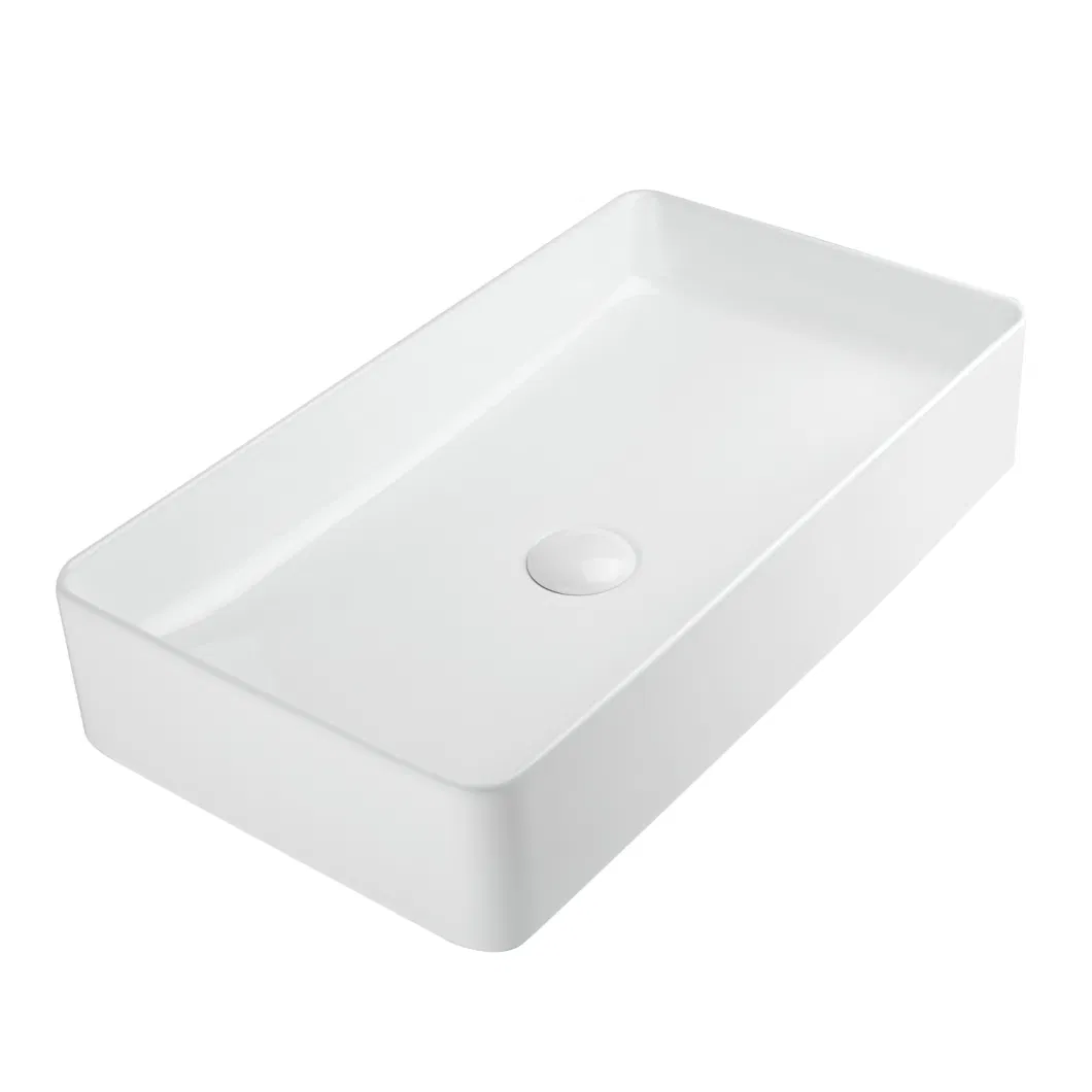 Bathroom Cupc Certified Ceramic Porcelain Black Rectangle Sanitary Ware Lavatory Vanity Hot Sale Kitchen Handmade Above Counter Washing Vessel Furniture Sink