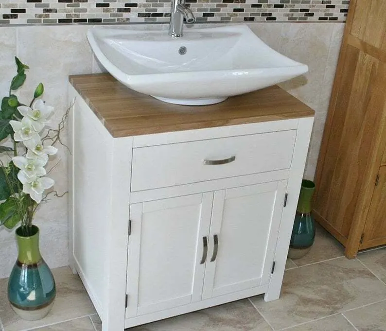 Bathroom Furniture White Painted Vanity Cabinet Cupboard Storage Unit