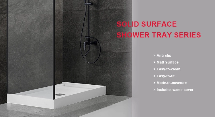 Black Rough Surface Man Made Stone Antislip Shower Base